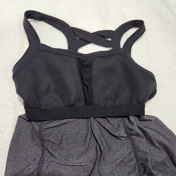 Athleta Tank Top Women Size Small Gray Criss Cross Stretch Built In Bra - Picture 4 of 9
